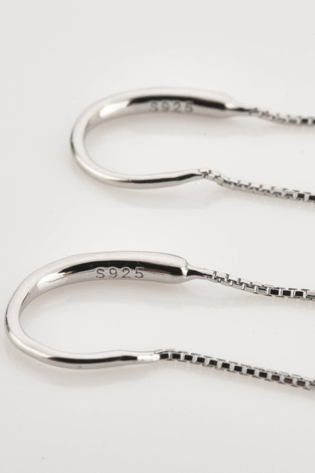 925 Sterling Silver Cross Threader Earrings - Kings Crown Jewel Boutique