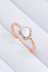 925 Sterling Silver Heart-Shaped Moonstone Ring - Kings Crown Jewel Boutique