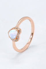 925 Sterling Silver Heart-Shaped Moonstone Ring - Kings Crown Jewel Boutique