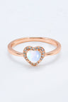 925 Sterling Silver Heart-Shaped Moonstone Ring - Kings Crown Jewel Boutique