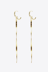 925 Sterling Silver Long Snake Chain Earrings - Kings Crown Jewel Boutique