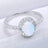 925 Sterling Silver Natural Moonstone Halo Ring - Kings Crown Jewel Boutique