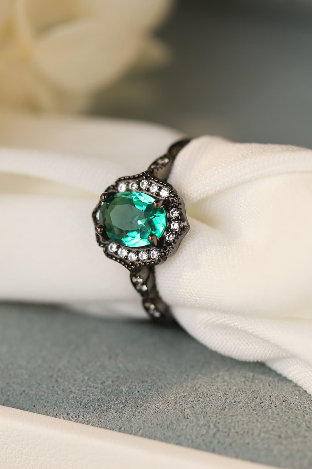 925 Sterling Silver Paraiba Tourmaline 4-Prong Ring - Kings Crown Jewel Boutique