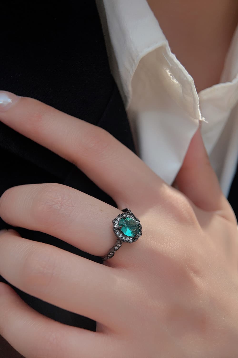 925 Sterling Silver Paraiba Tourmaline 4-Prong Ring - Kings Crown Jewel Boutique