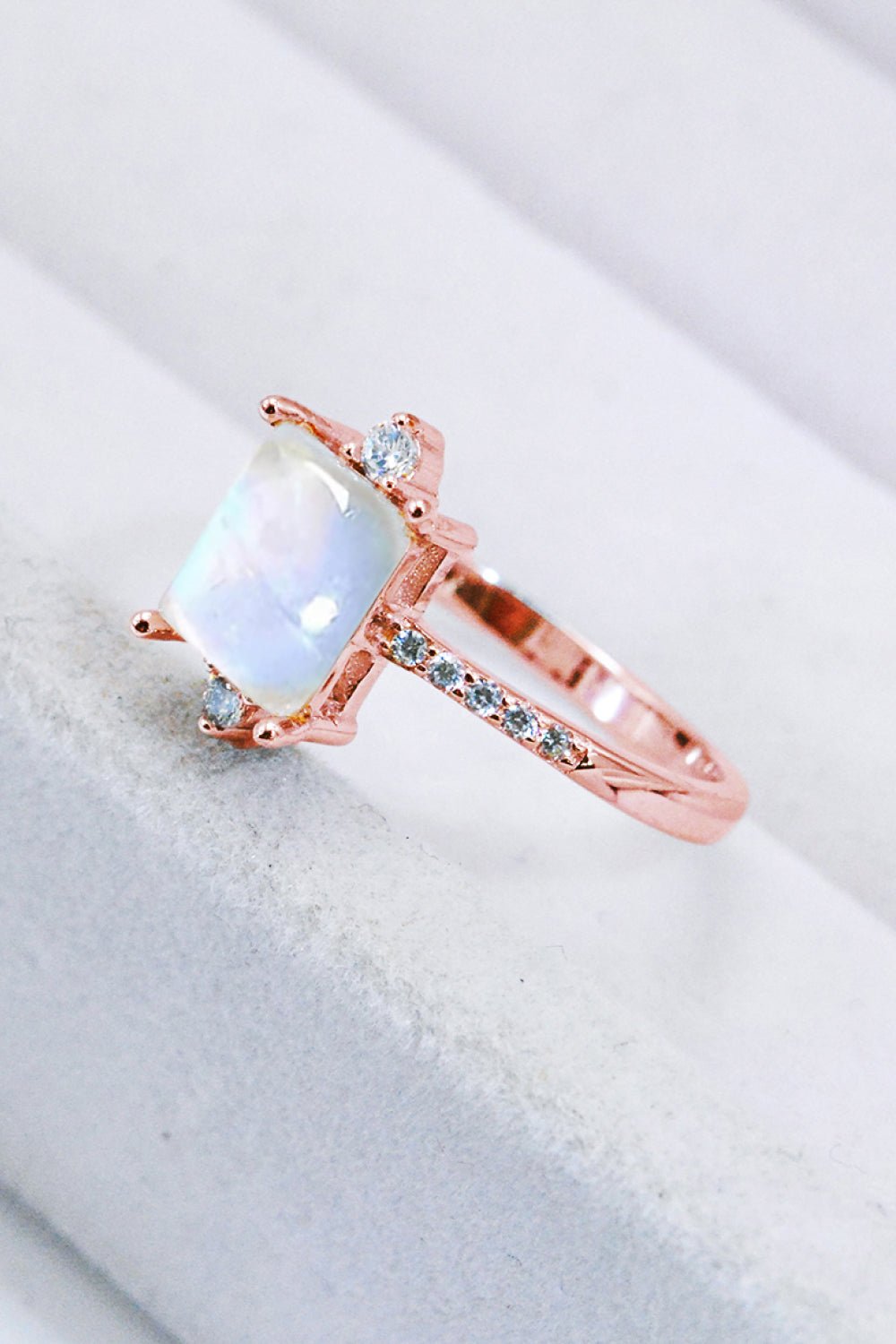 925 Sterling Silver Square Moonstone Ring - Kings Crown Jewel Boutique