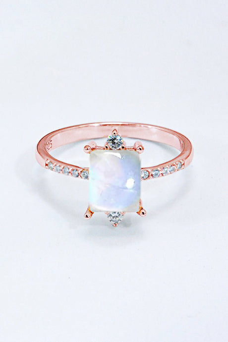 925 Sterling Silver Square Moonstone Ring - Kings Crown Jewel Boutique