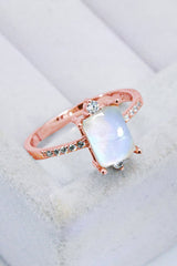 925 Sterling Silver Square Moonstone Ring - Kings Crown Jewel Boutique