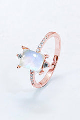 925 Sterling Silver Square Moonstone Ring - Kings Crown Jewel Boutique