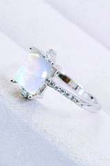 925 Sterling Silver Square Moonstone Ring - Kings Crown Jewel Boutique