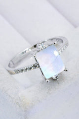 925 Sterling Silver Square Moonstone Ring - Kings Crown Jewel Boutique