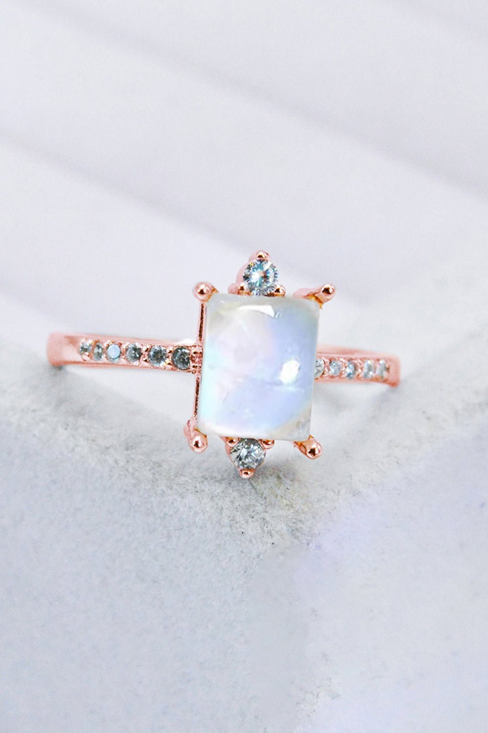 925 Sterling Silver Square Moonstone Ring - Kings Crown Jewel Boutique