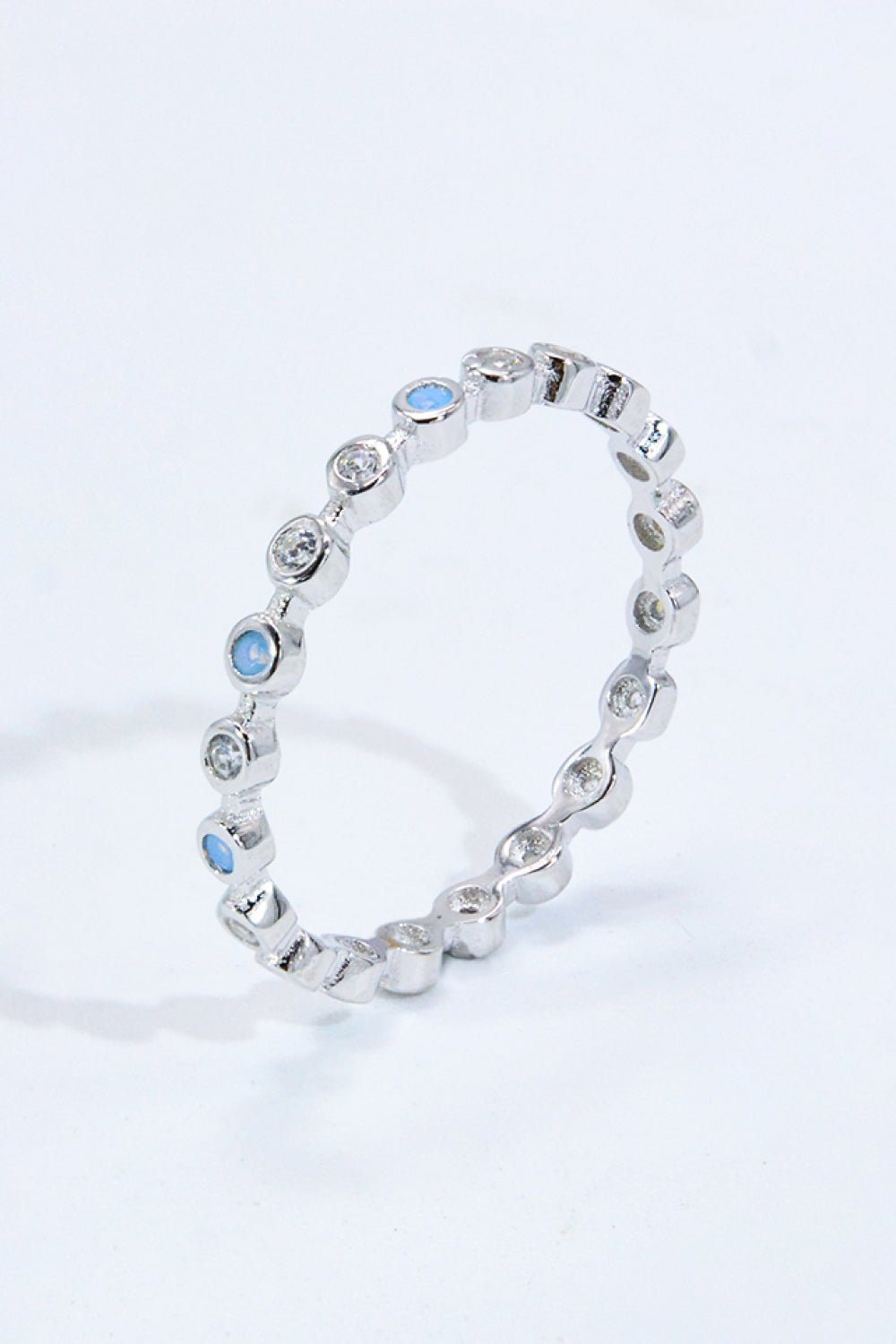 925 Sterling Silver Zircon and Natural Moonstone Ring - Kings Crown Jewel Boutique