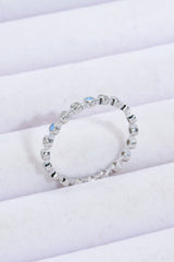 925 Sterling Silver Zircon and Natural Moonstone Ring - Kings Crown Jewel Boutique