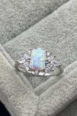 925 Sterling Silver Zircon and Opal Ring - Kings Crown Jewel Boutique