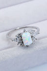 925 Sterling Silver Zircon and Opal Ring - Kings Crown Jewel Boutique