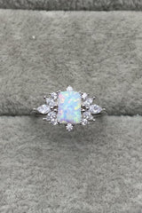 925 Sterling Silver Zircon and Opal Ring - Kings Crown Jewel Boutique