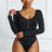 Half Zip Scoop Neck Long Sleeve Bodysuit king-general-store-5710.myshopify.com