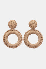 Round Shape Raffia Grass Dangle Earrings king-general-store-5710.myshopify.com