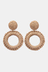 Round Shape Raffia Grass Dangle Earrings king-general-store-5710.myshopify.com