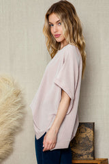 Double Take Full Size Round Neck Ribbed Slit Tunic Top king-general-store-5710.myshopify.com