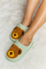 Melody Teddy Bear Print Plush Slide Slippers king-general-store-5710.myshopify.com