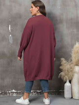 Plus Size Long Sleeve Pocketed Cardigan king-general-store-5710.myshopify.com