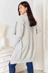 Double Take Open Front Duster Cardigan with Pockets king-general-store-5710.myshopify.com