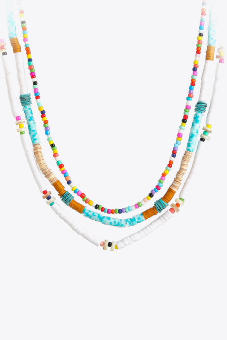 Multicolored Bead Necklace Three-Piece Set king-general-store-5710.myshopify.com