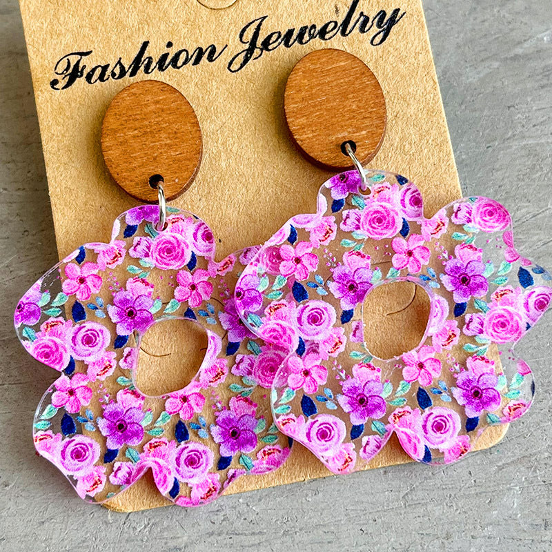 Flower Shape Acrylic Dangle Earrings king-general-store-5710.myshopify.com