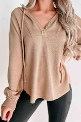 Buttoned Drop Shoulder Drawstring Hoodie king-general-store-5710.myshopify.com