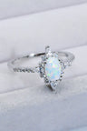 Platinum-Plated Opal and Zircon Ring king-general-store-5710.myshopify.com