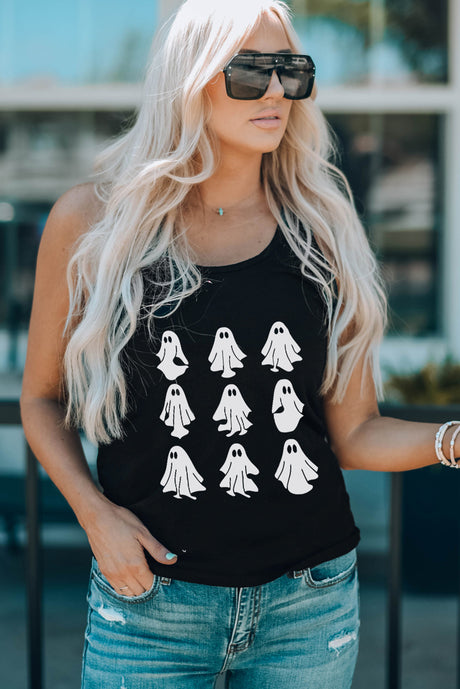 Round Neck Ghost Graphic Tank Top king-general-store-5710.myshopify.com