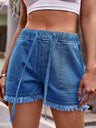 Drawstring Raw Hem Denim Shorts king-general-store-5710.myshopify.com