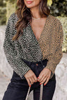 Leopard Surplice Neck Long Sleeve Bodysuit king-general-store-5710.myshopify.com