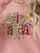 FELIZ NAVIDAD Round Neck Drop Shoulder Sweatshirt king-general-store-5710.myshopify.com