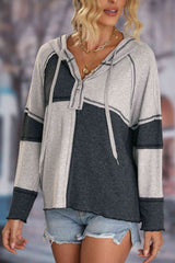 Exposed Seam Color Block Hoodie with Drawstring king-general-store-5710.myshopify.com