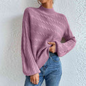 Cable-Knit Mock Neck  Long Sleeve Sweater king-general-store-5710.myshopify.com