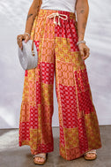 Bohemian Patchwork Drawstring Wide Leg Pants king-general-store-5710.myshopify.com