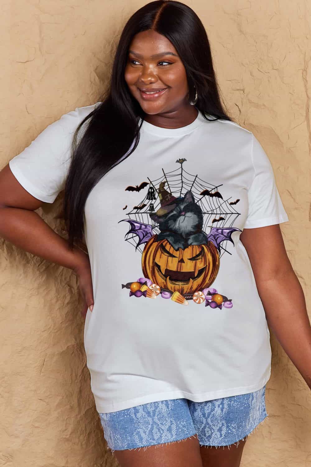 Simply Love Full Size Jack-O'-Lantern Graphic T-Shirt king-general-store-5710.myshopify.com