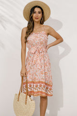 Bohemian Belted Frill Trim Spaghetti Strap Dress king-general-store-5710.myshopify.com