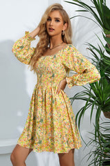 Floral Smocked Square Neck Dress king-general-store-5710.myshopify.com