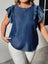 Plus Size Round Neck Flounce Sleeve Frill Trim Blouse king-general-store-5710.myshopify.com