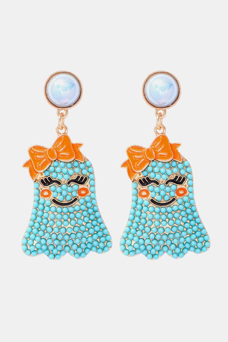 Smiling Ghost Shape Synthetic Pearl Earrings king-general-store-5710.myshopify.com