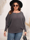 Full Size Boat Neck Batwing Sleeve Sweater king-general-store-5710.myshopify.com