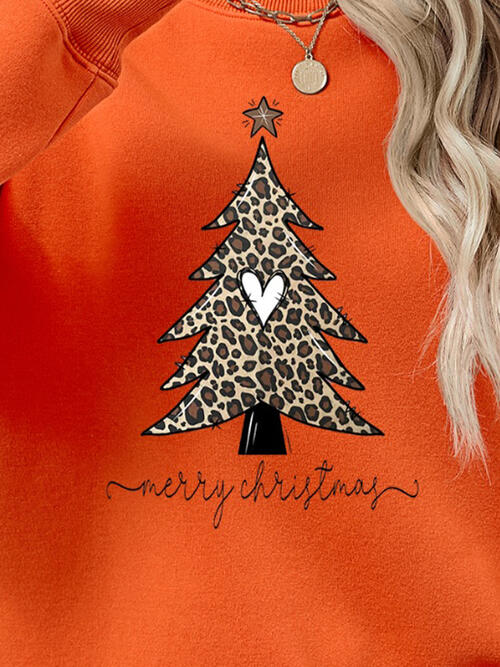 Christmas Tree Graphic Long Sleeve Sweatshirt king-general-store-5710.myshopify.com