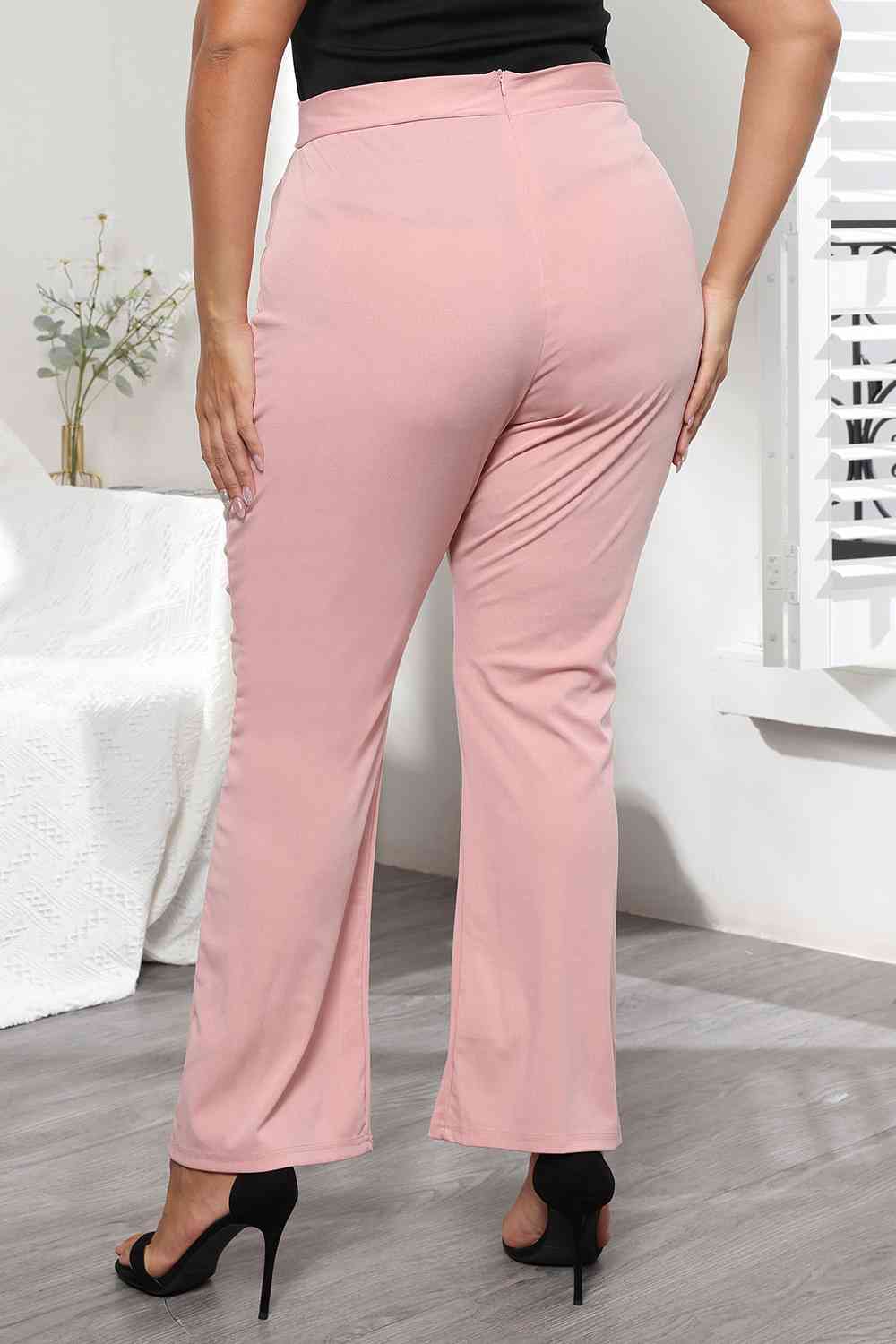 Plus Size Seamed Detail Plain Pants king-general-store-5710.myshopify.com