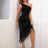 Sequin Asymmetrical Fringe Hem One-Shoulder Dress king-general-store-5710.myshopify.com