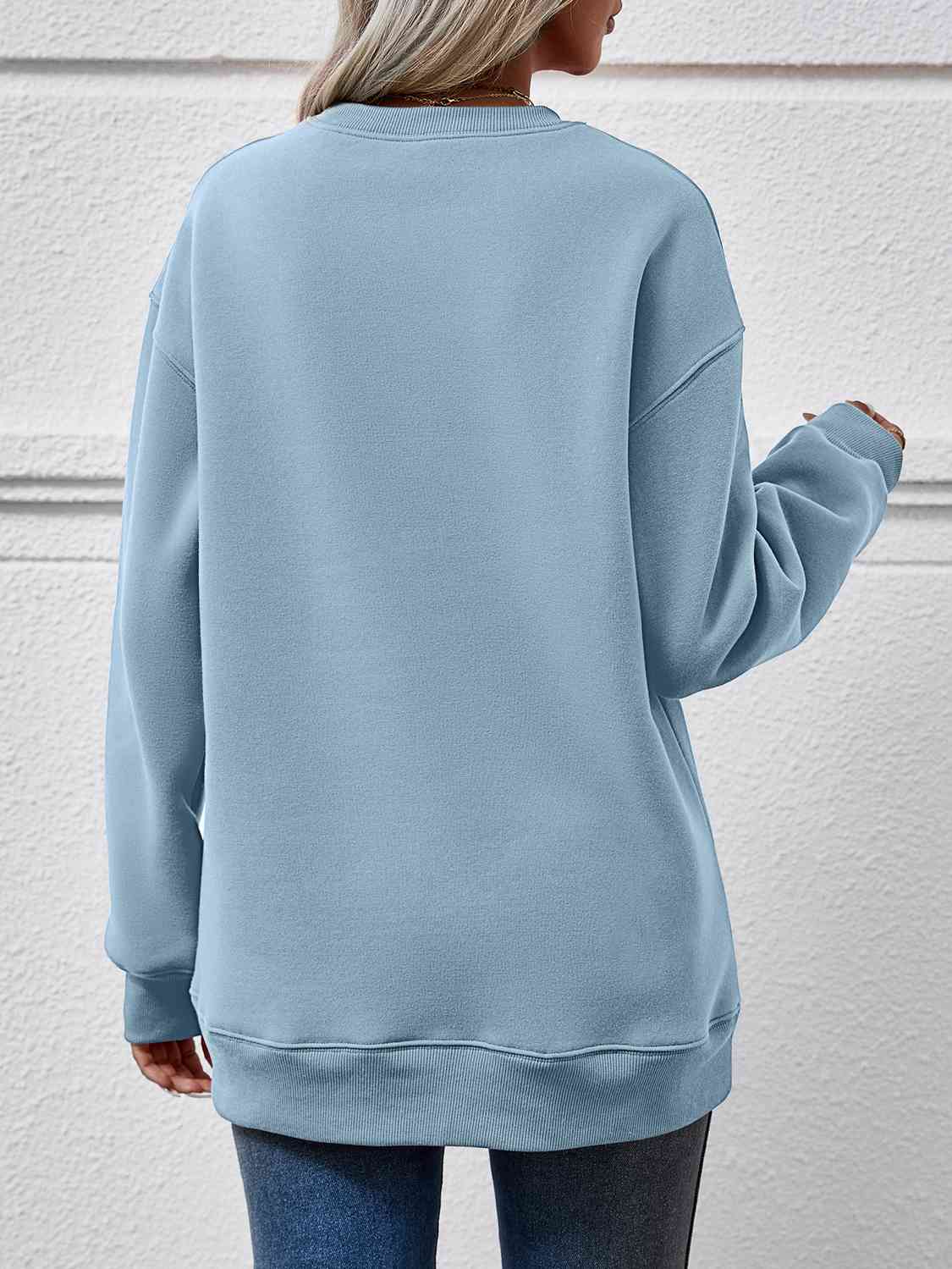 Round Neck Long Sleeve Sweatshirt king-general-store-5710.myshopify.com