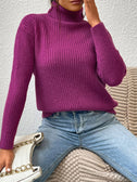 Ribbed Turtle Neck Long Sleeve Sweater king-general-store-5710.myshopify.com