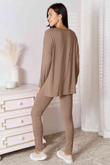 Basic Bae Full Size V-Neck Soft Rayon Long Sleeve Top and Pants Lounge Set king-general-store-5710.myshopify.com